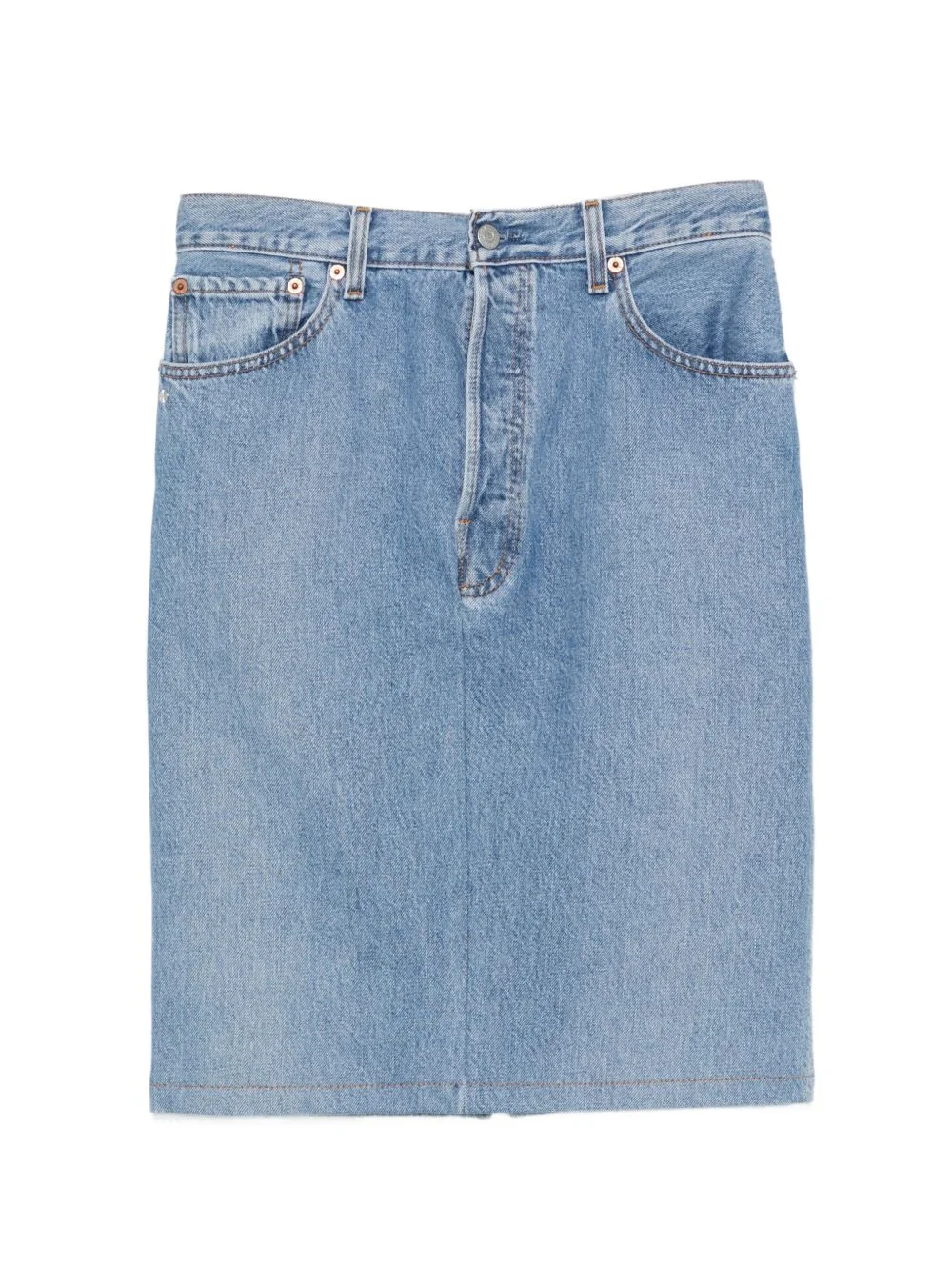 front-slit denim skirt - 1