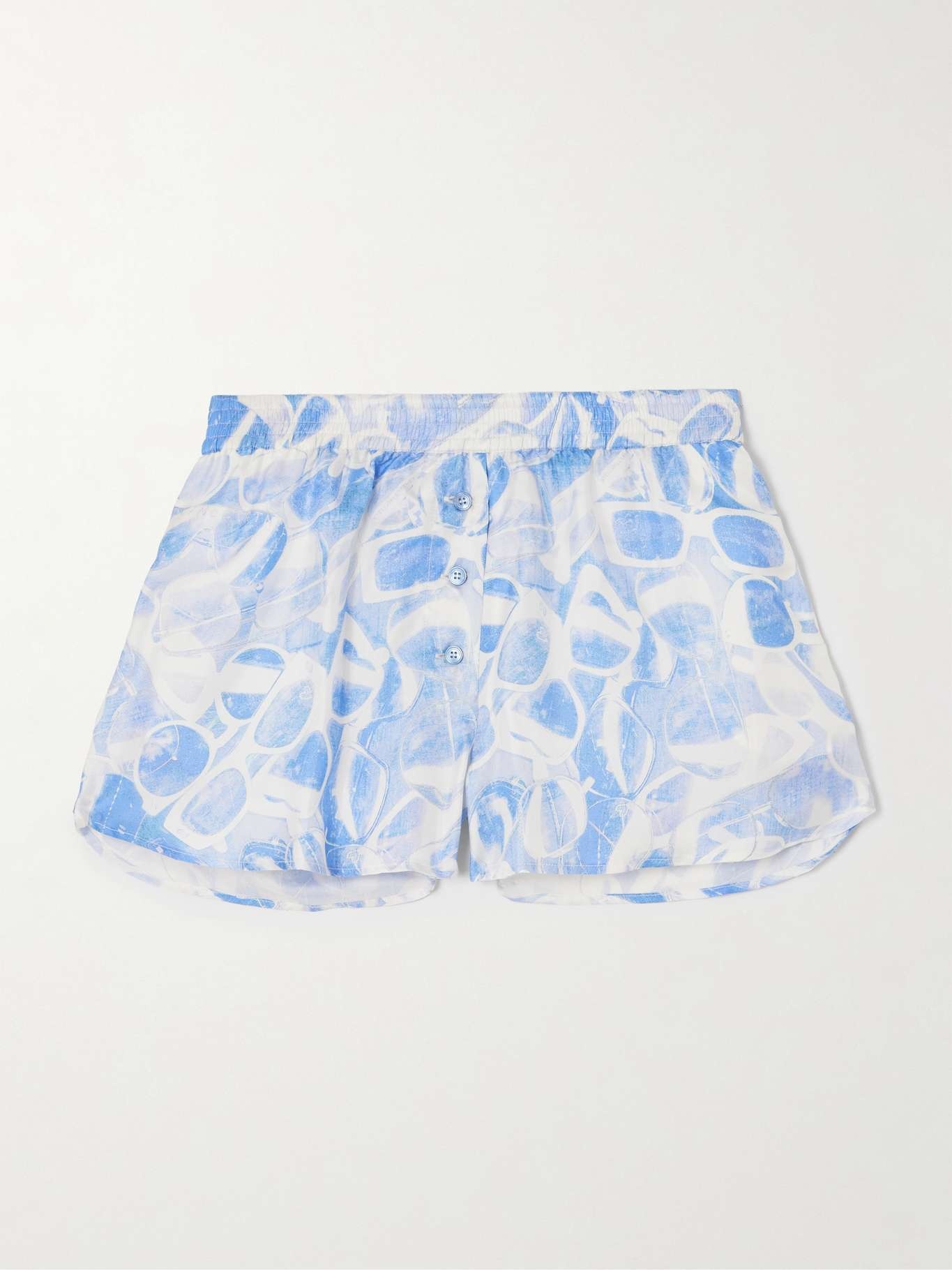 Printed silk-twill shorts - 1