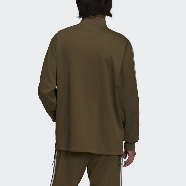 Men's adidas originals x Work Parley Crossover Casual Breathable Stripe Long Sleeves Olive Shirt HD2 - 3