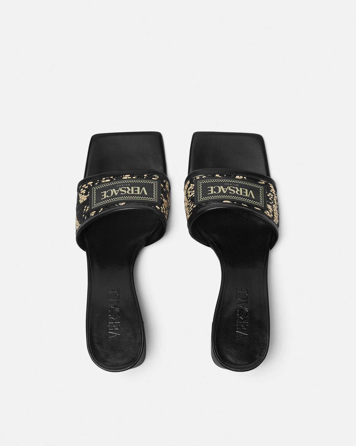 Theia Barocco Raffia Mules 55 mm - 4