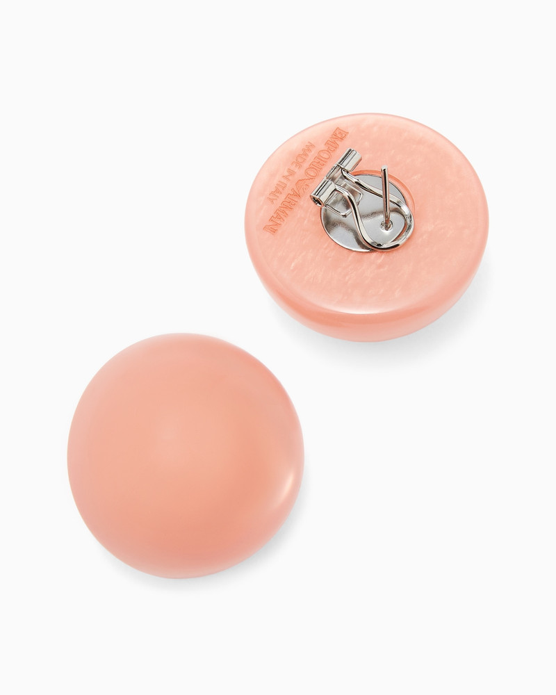 EMPORIO ARMANI MOTHER-OF-PEARL EFFECT HALF SPHERE EARRINGS outlook