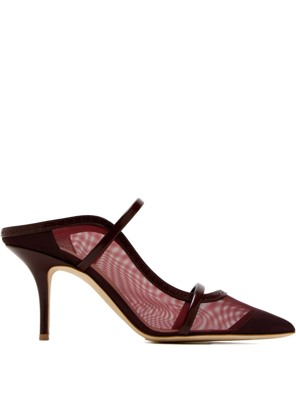 70mm sheer mesh pointed-toe mules - 1