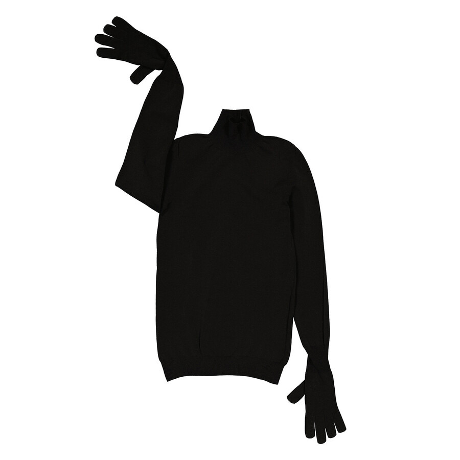 Balenciaga Ladies Black Gloves Sweater - 7
