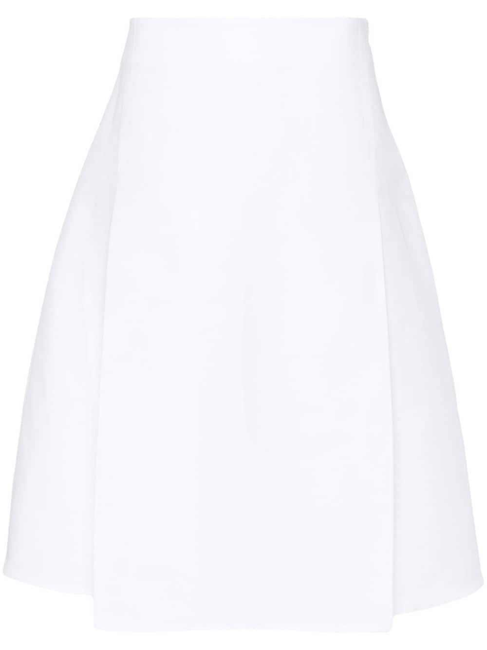 pleat-detail cotton midi skirt - 1