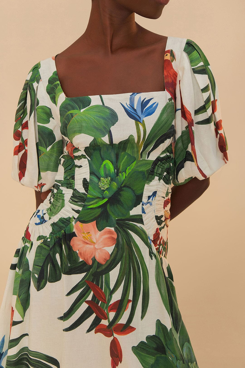 Off-White Midnight Macaw Fiesta Midi Dress 3