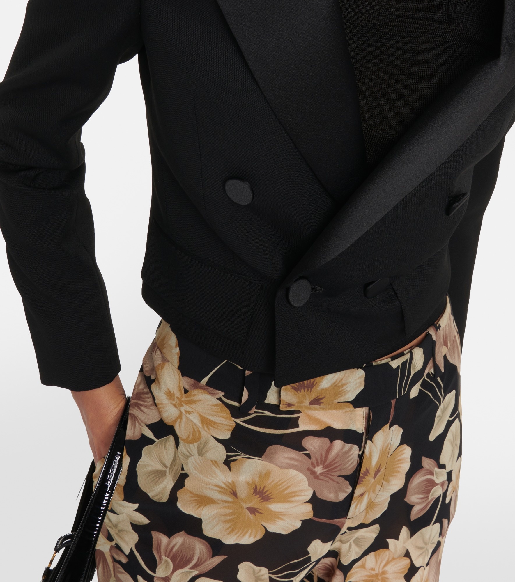 Cropped wool tuxedo jacket - 5
