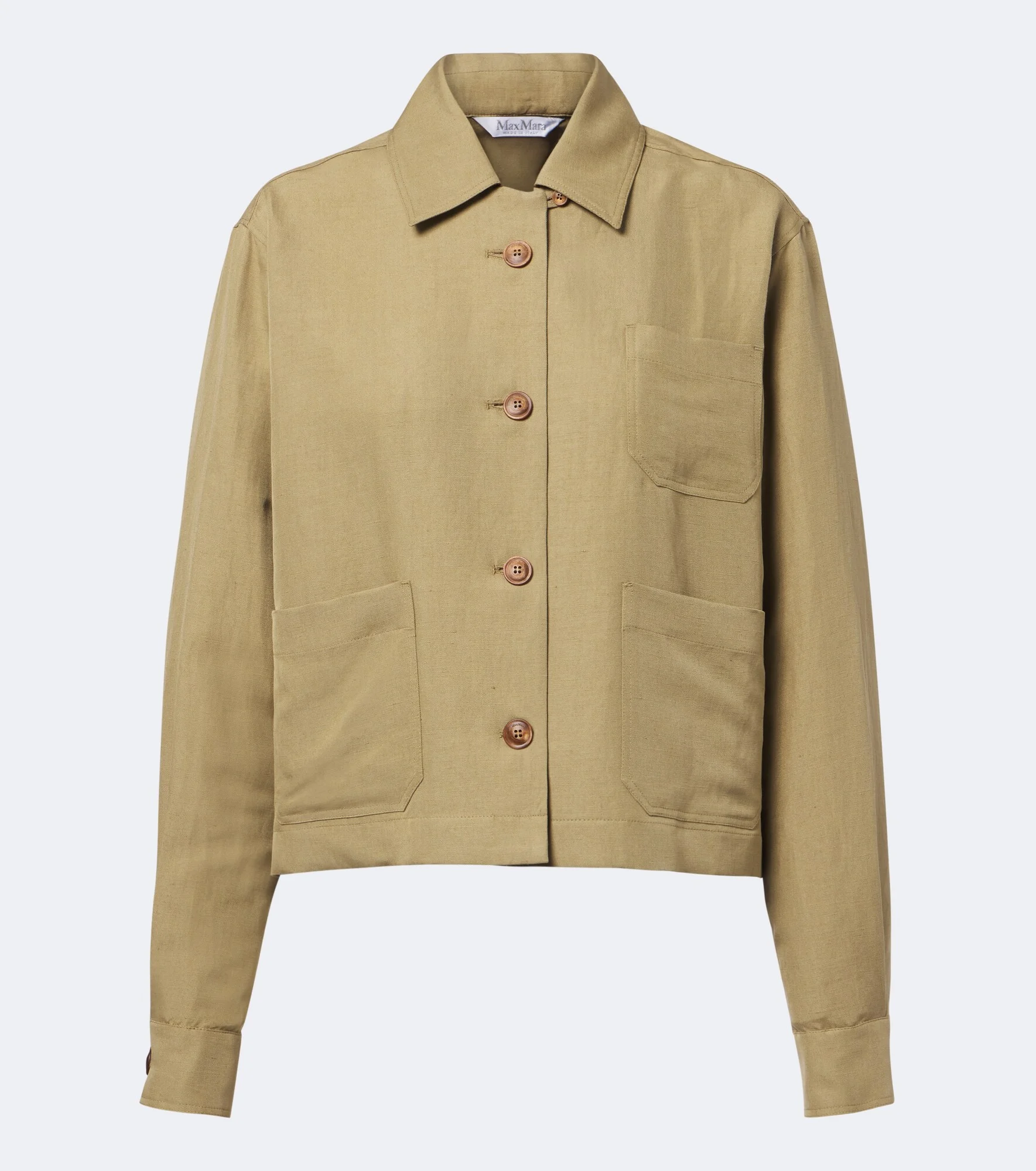 Linen and silk twill blouson jacket - 1