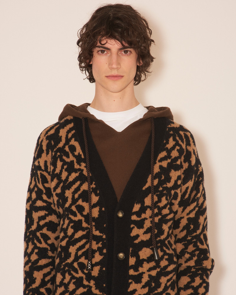 YASIN - Compact boucle cardigan - Animal jacquard 5