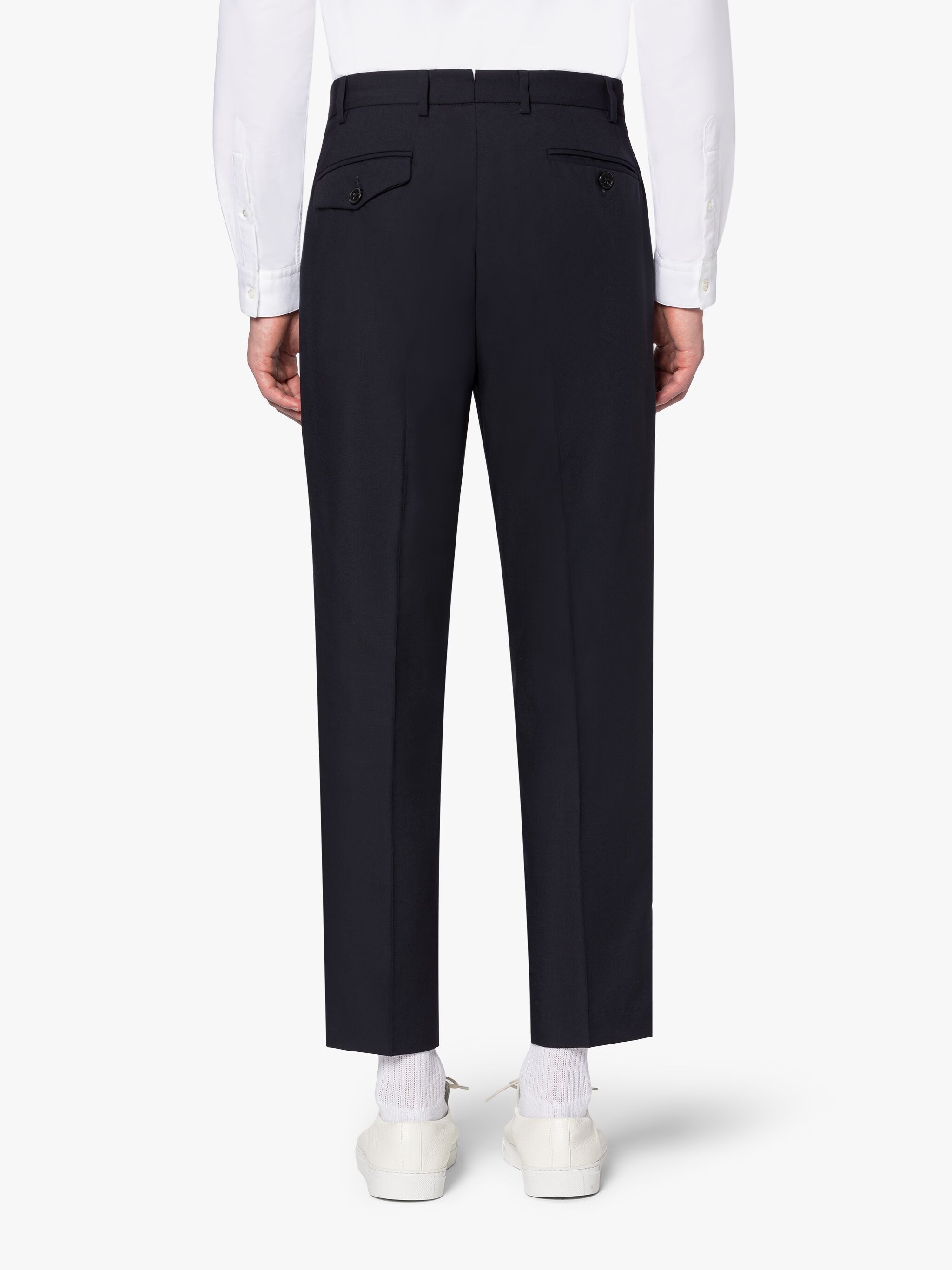 THE STANDARD NAVY WOOL TROUSERS - 4