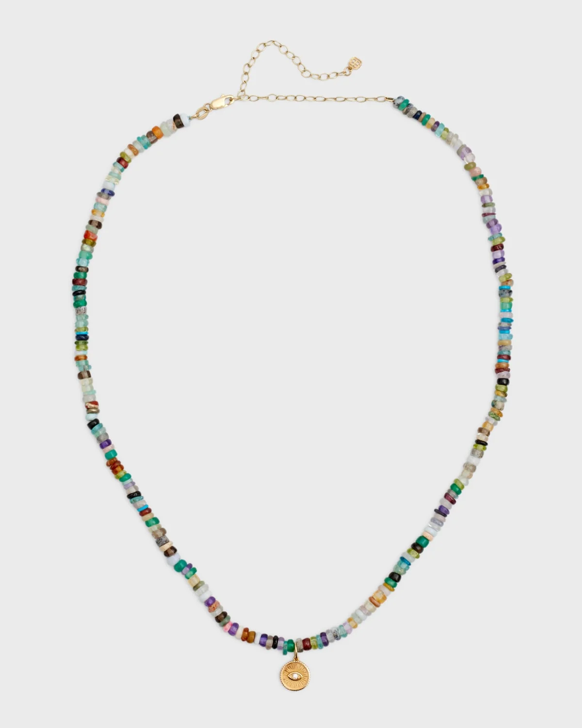 14k Evil Eye Diamond Coin Necklace - 1