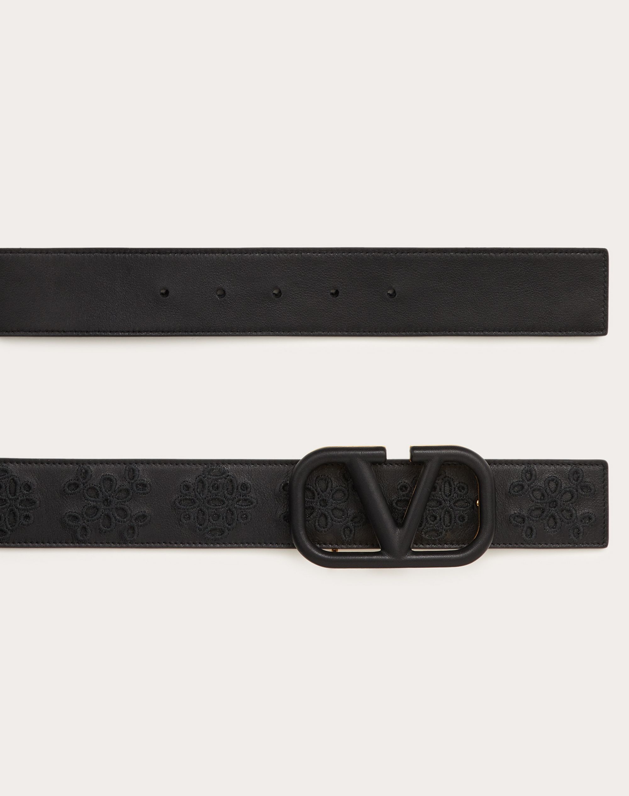 VLOGO SIGNATURE BELT IN CALFSKIN WITH SAN GALLO EMBROIDERY 40 MM - 3
