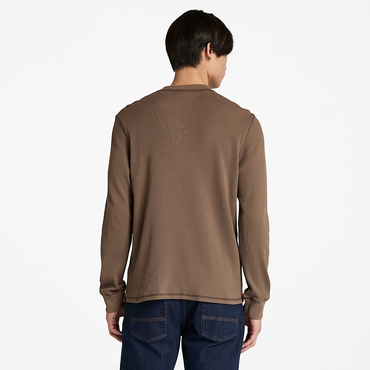 Men's Wharf River Waffle Henley Long-Sleeve Polo Shirt - 4