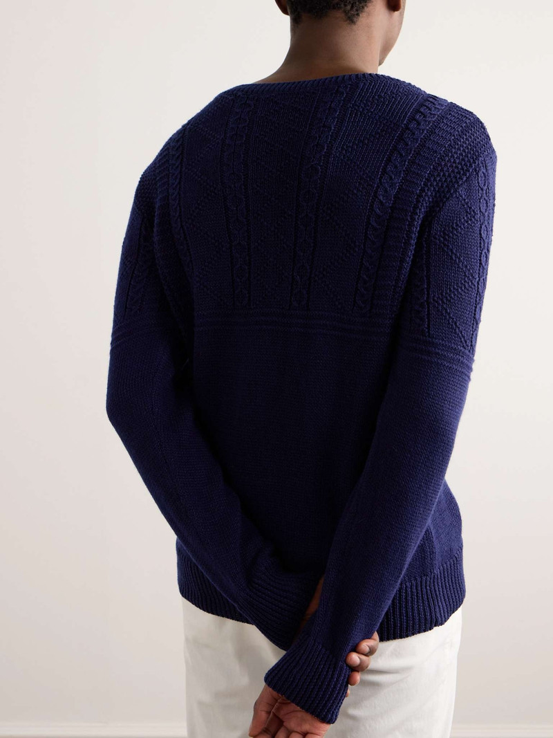 Cable-Knit Linen and Silk-Blend Sweater 4