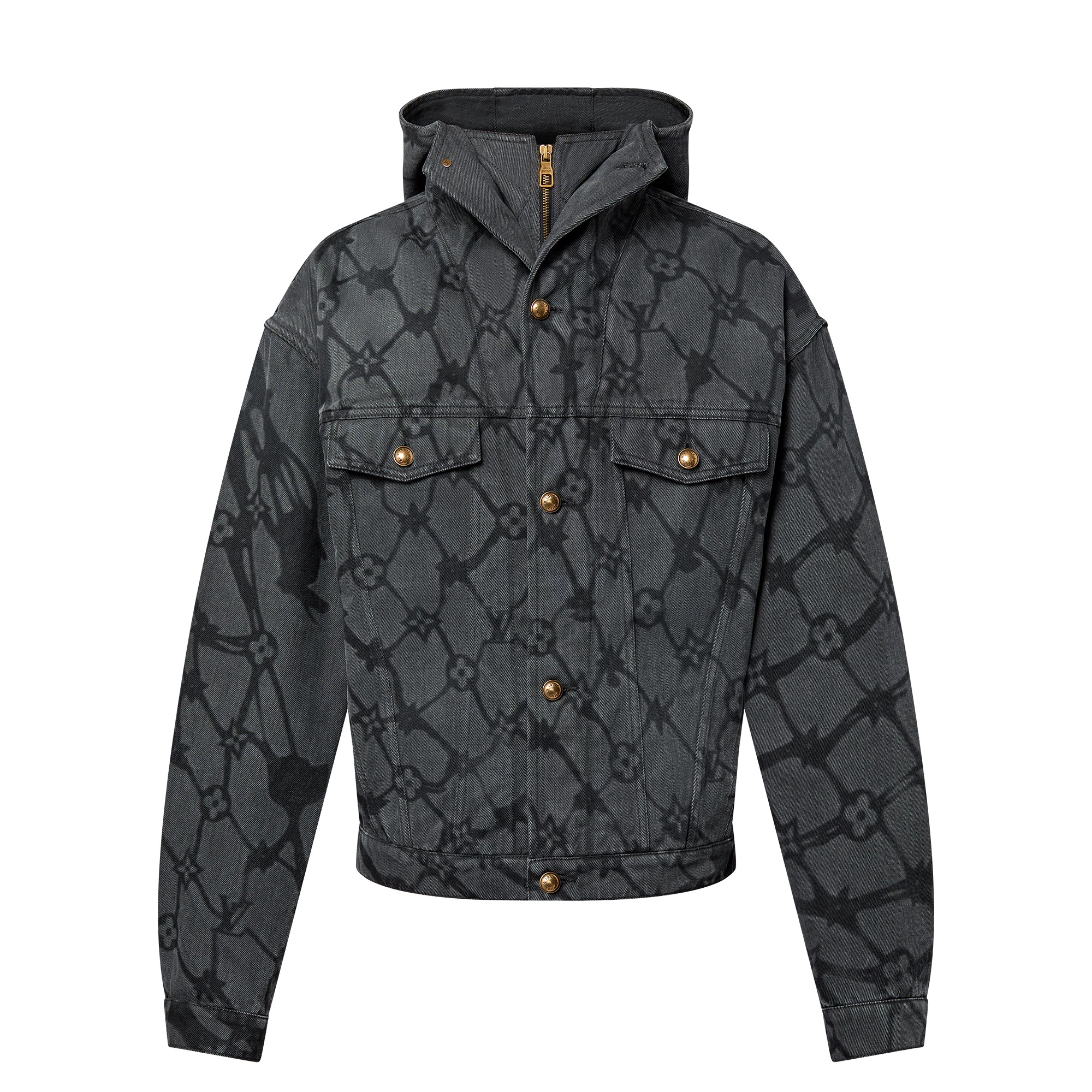Monogram Denim Hooded Blouson - 1
