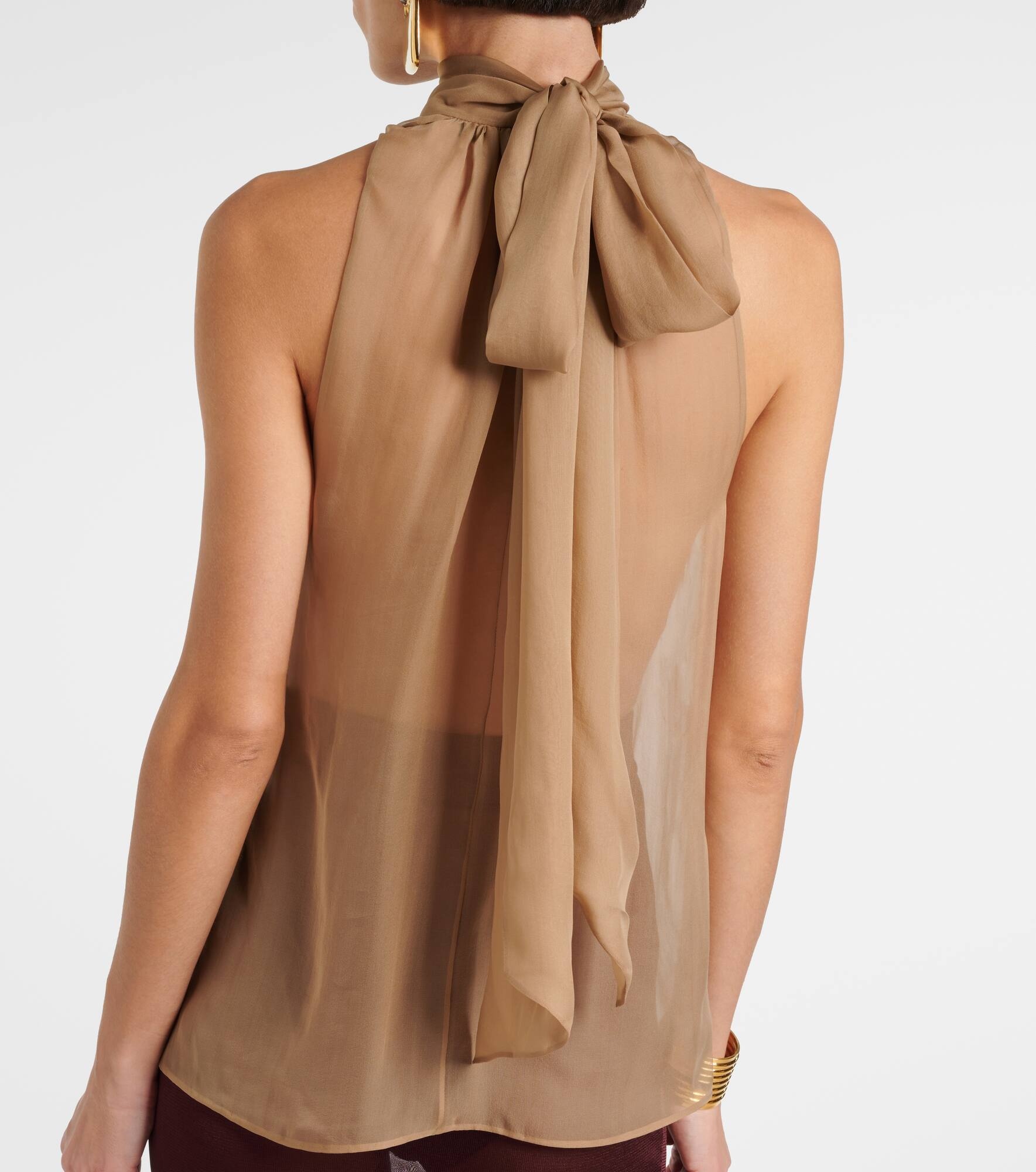 Draped silk muslin blouse - 5