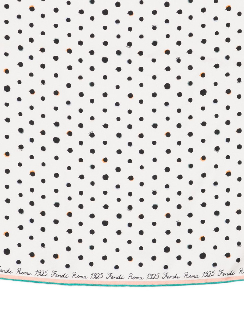 FENDI Falena Dots printed silk scarf outlook