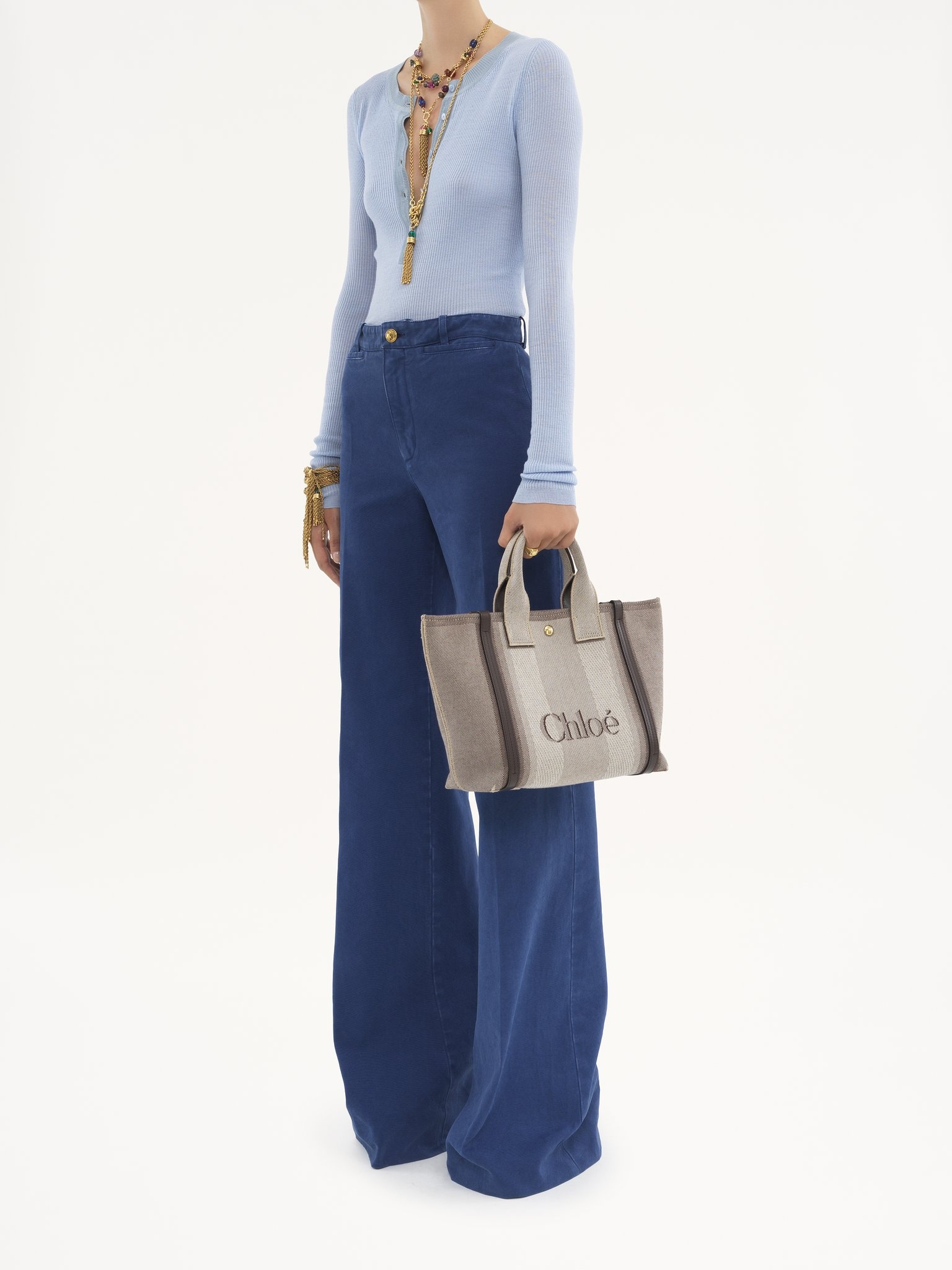 SMALL CHLOÉ CARRY TOTE BAG IN CANVAS - 8