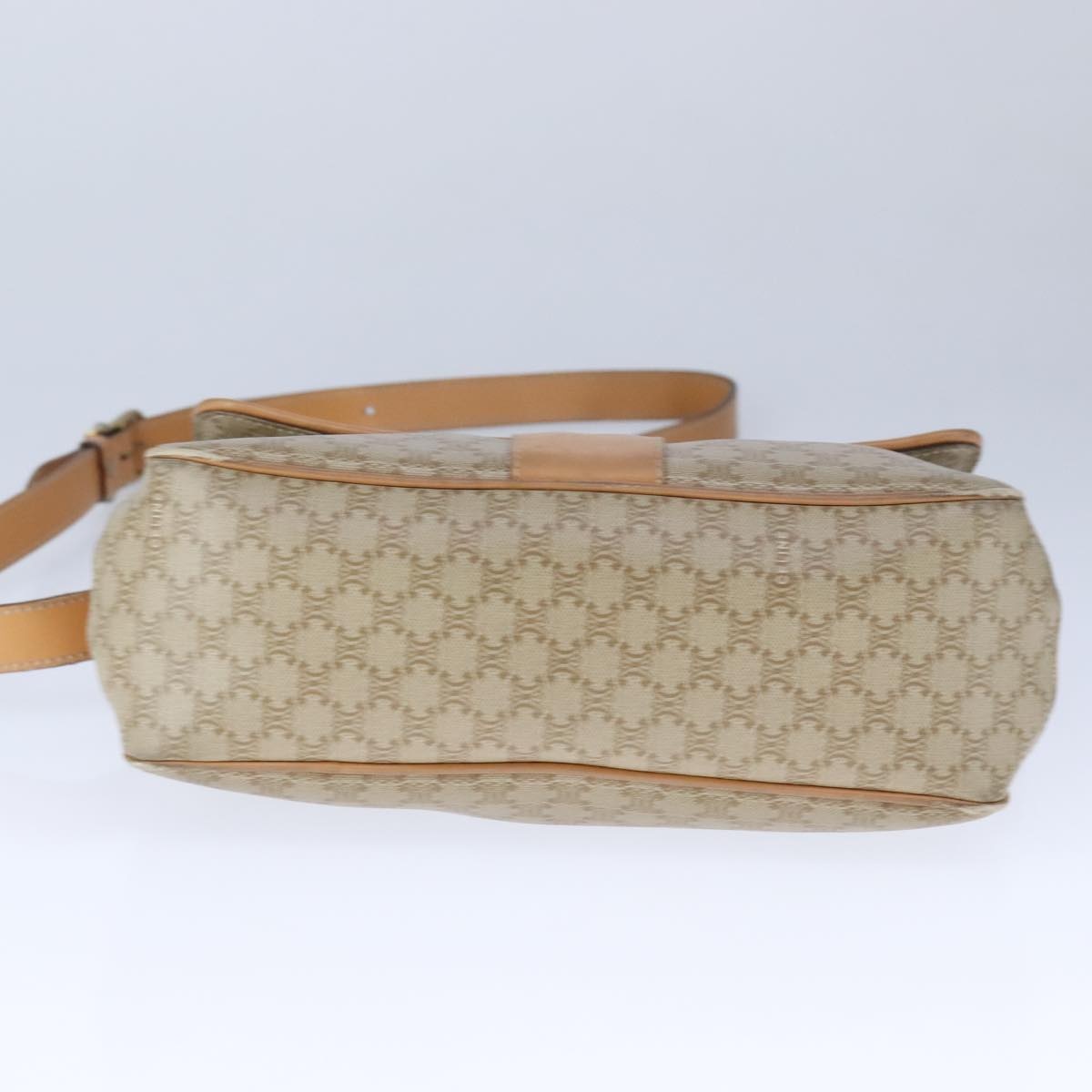 CELINE Macadam Canvas Shoulder Bag Pvc Leather Beige - 5