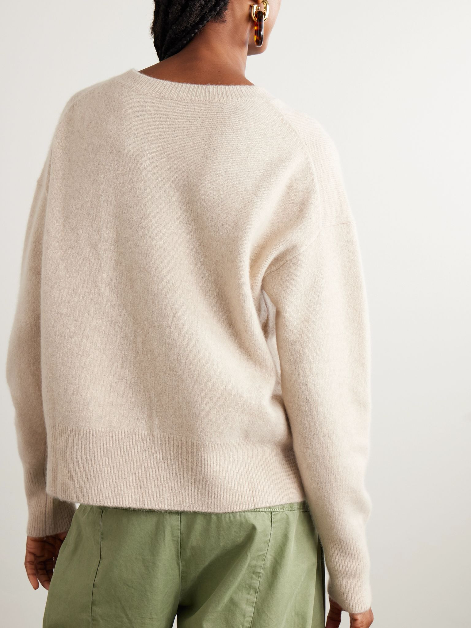 Brushed cashmere-blend sweater Beige - 3