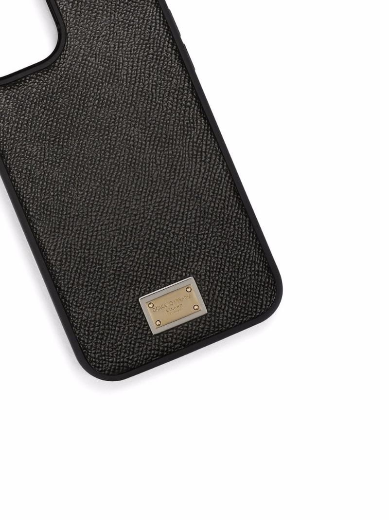 logo plate calfskin iPhone 12 Pro case - 3