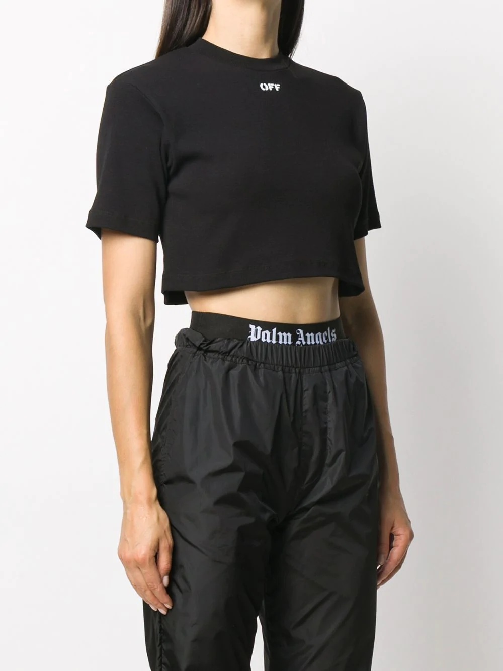 logo-print cropped T-shirt - 3