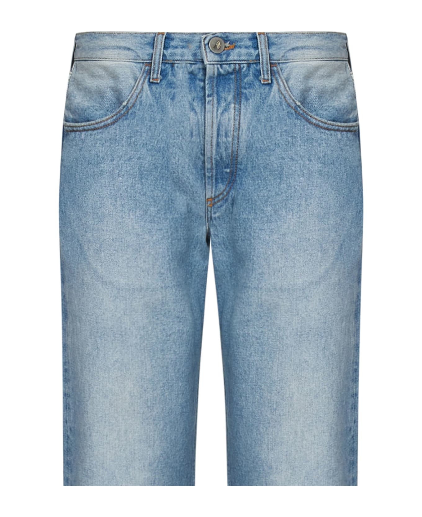 Light Blue Regular Denim Jeans - 3