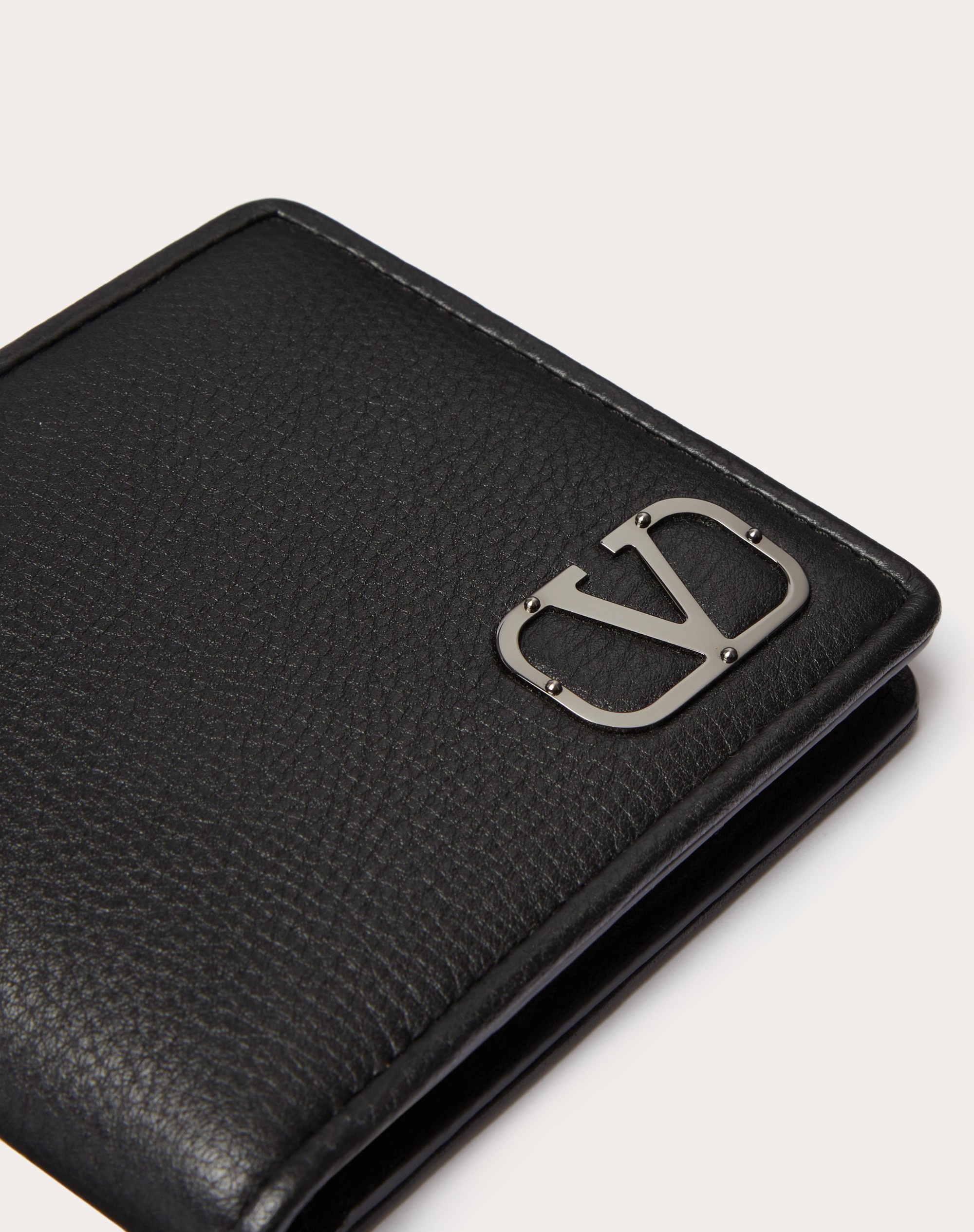 VLOGO TYPE WALLET IN GRAINY CALFSKIN - 2