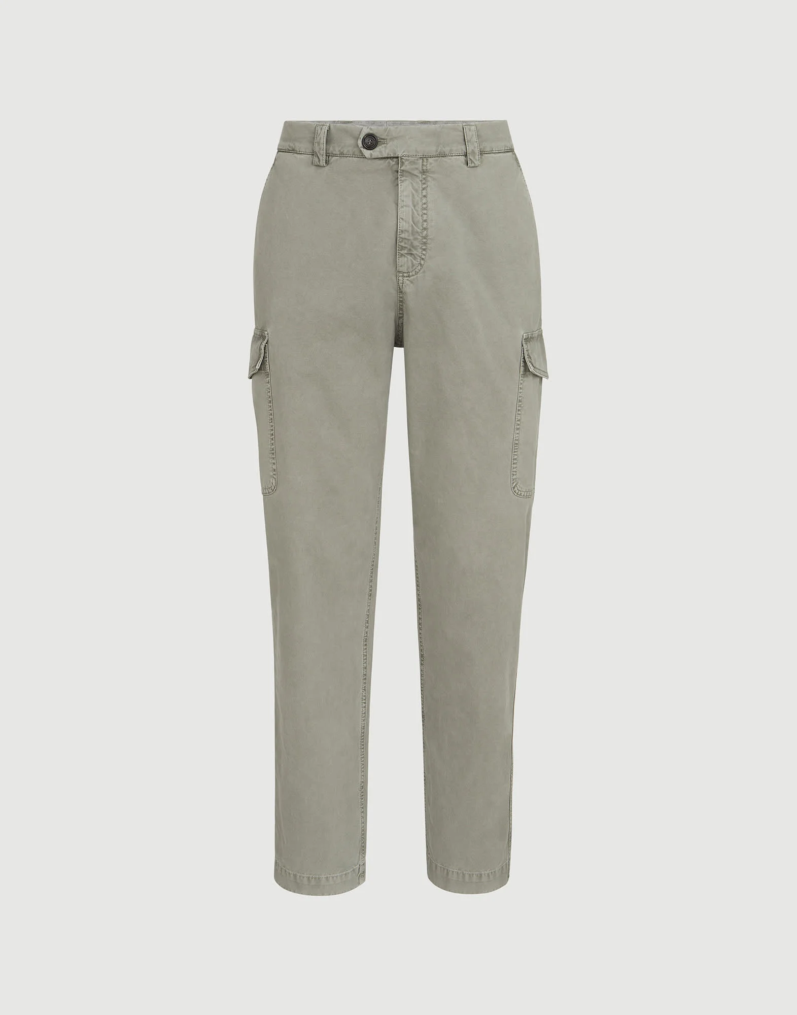 Peached cotton gabardine trousers with cargo pockets - 1