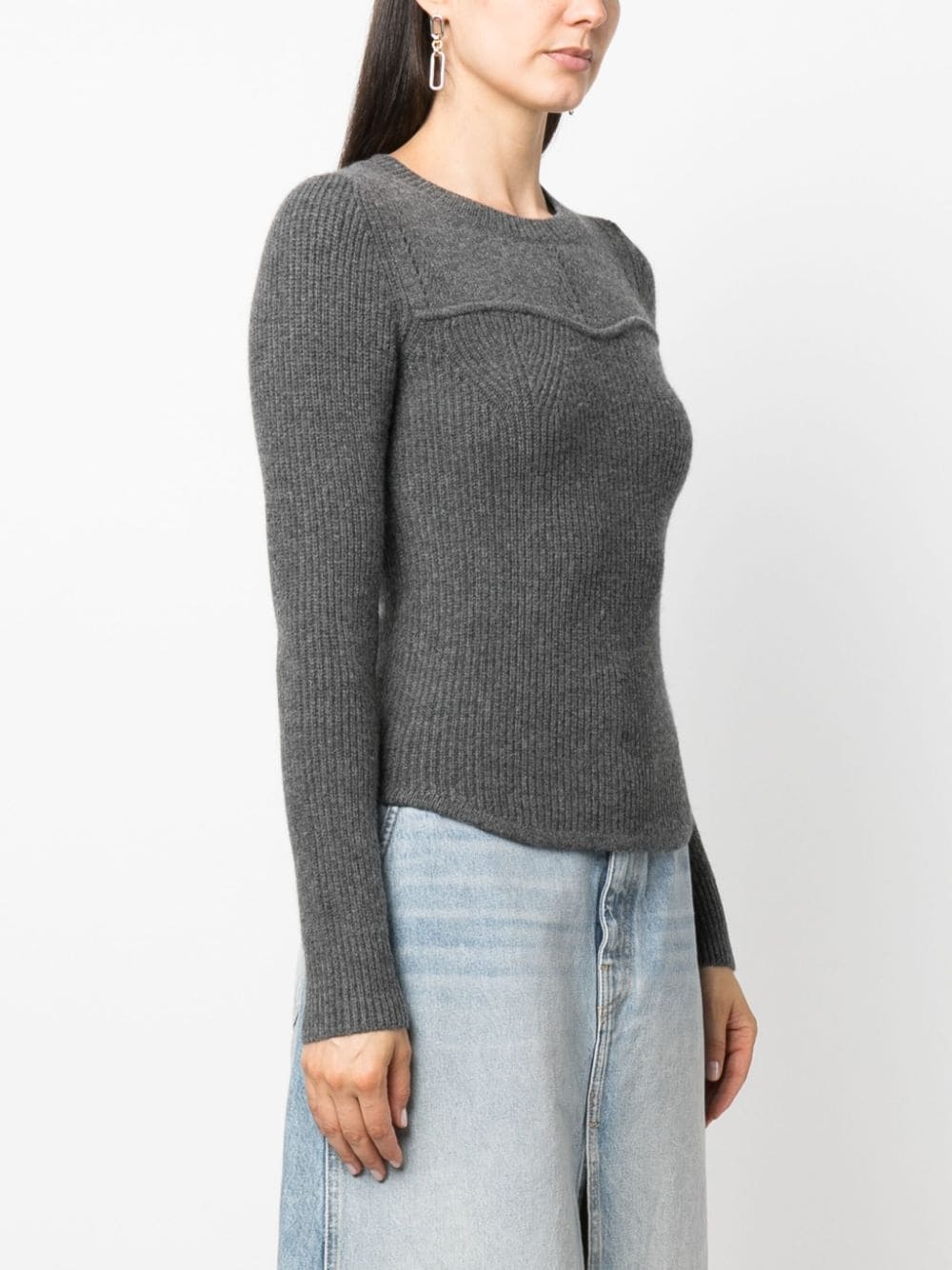 crew-neck ribbed jumper - 3