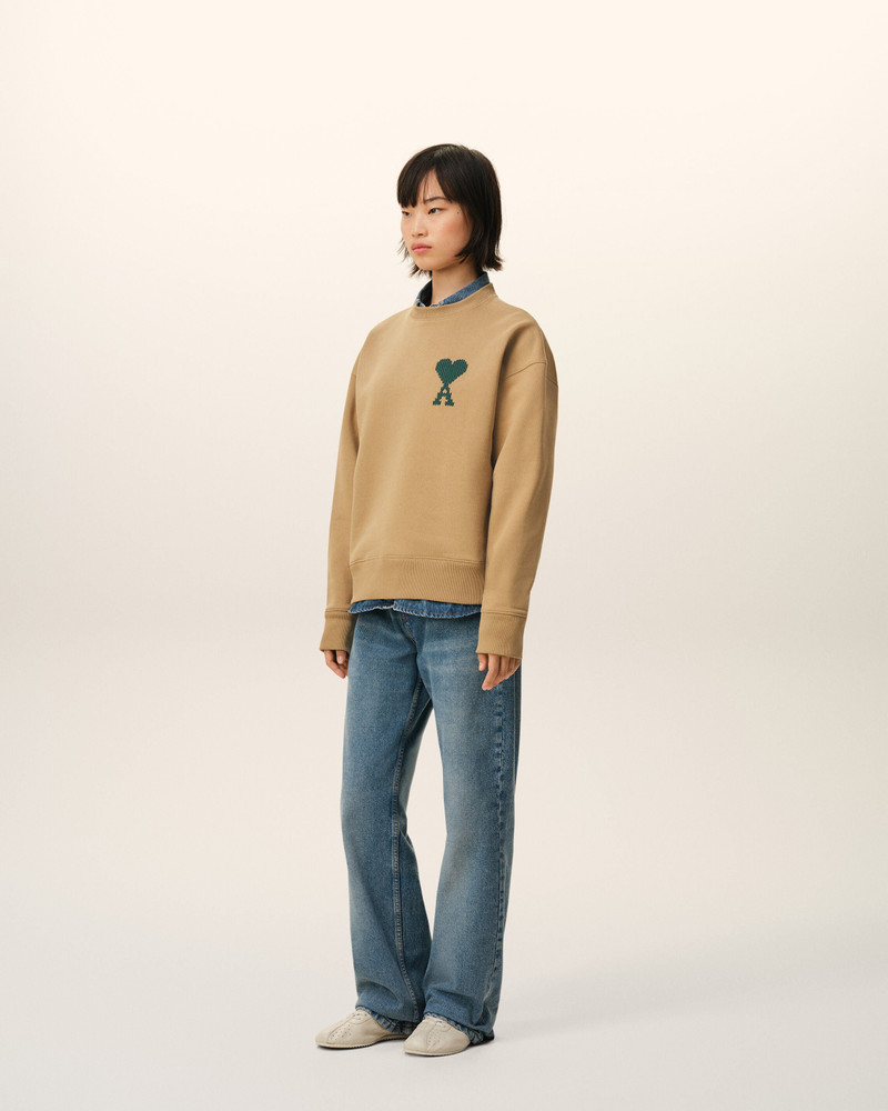 BEIGE COTTON AMI DE COEUR SWEATSHIRT 6