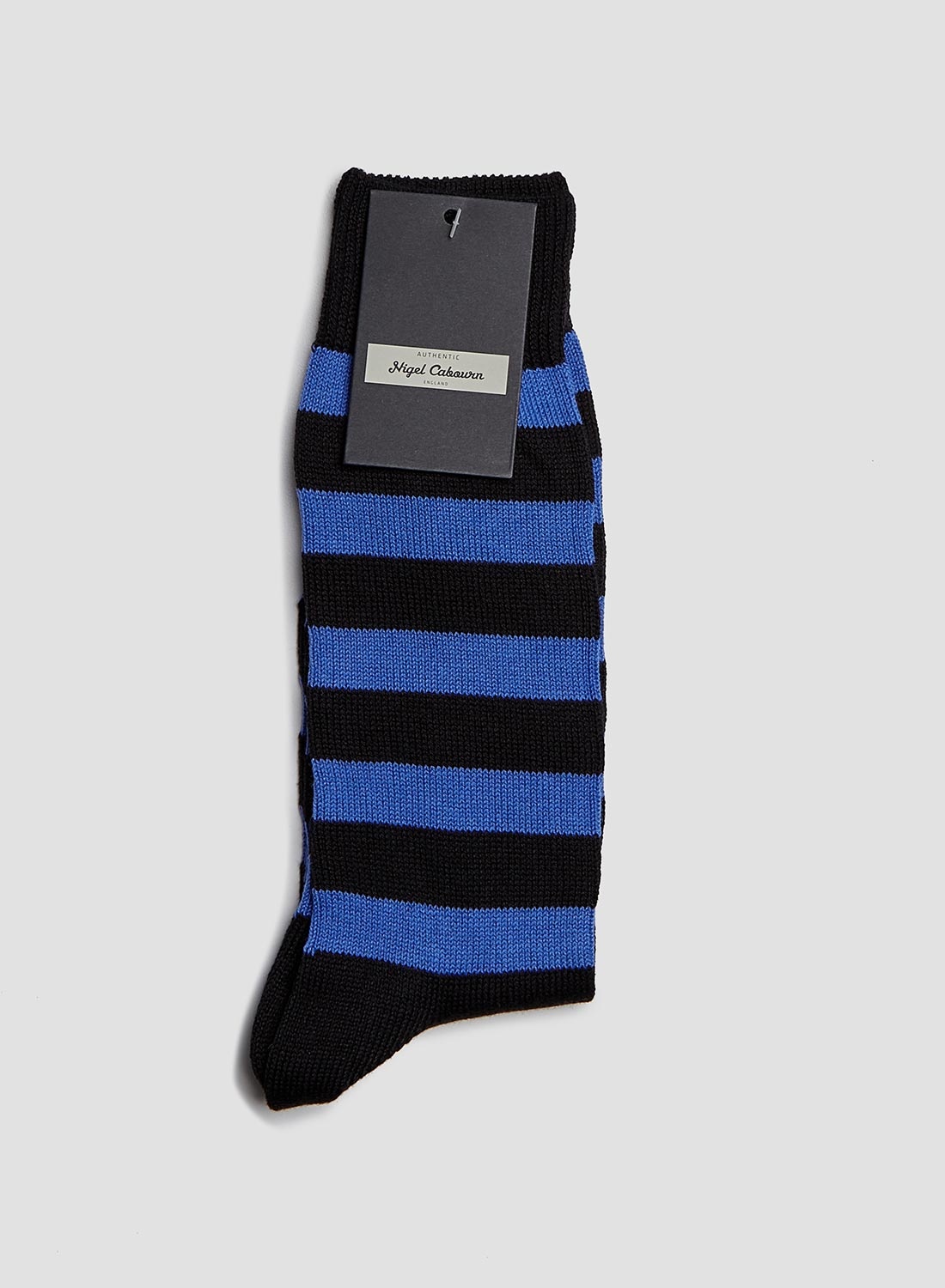 Cotton Stripe Socks in Blue/Black - 3