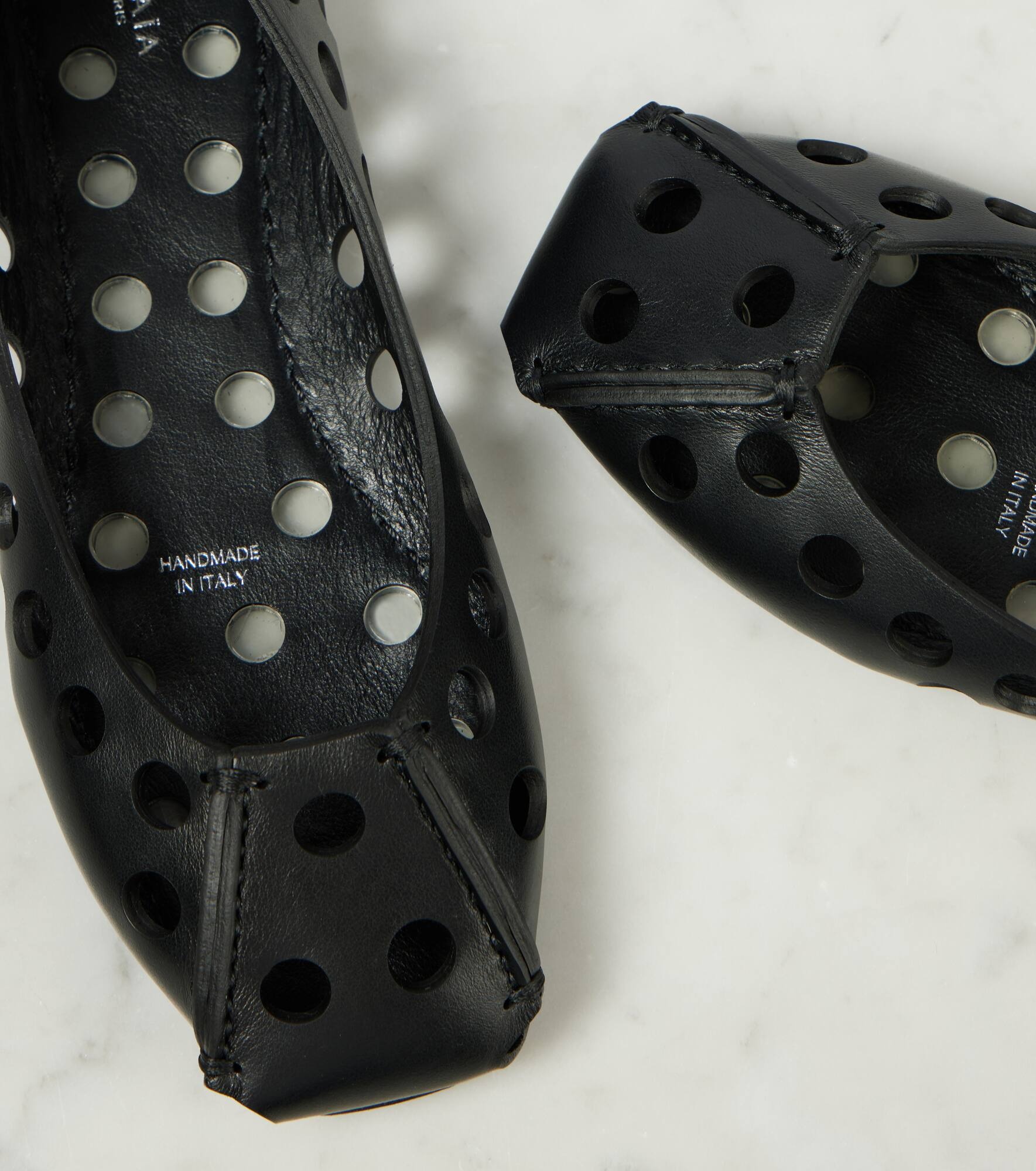 Cutout leather ballet flats - 5