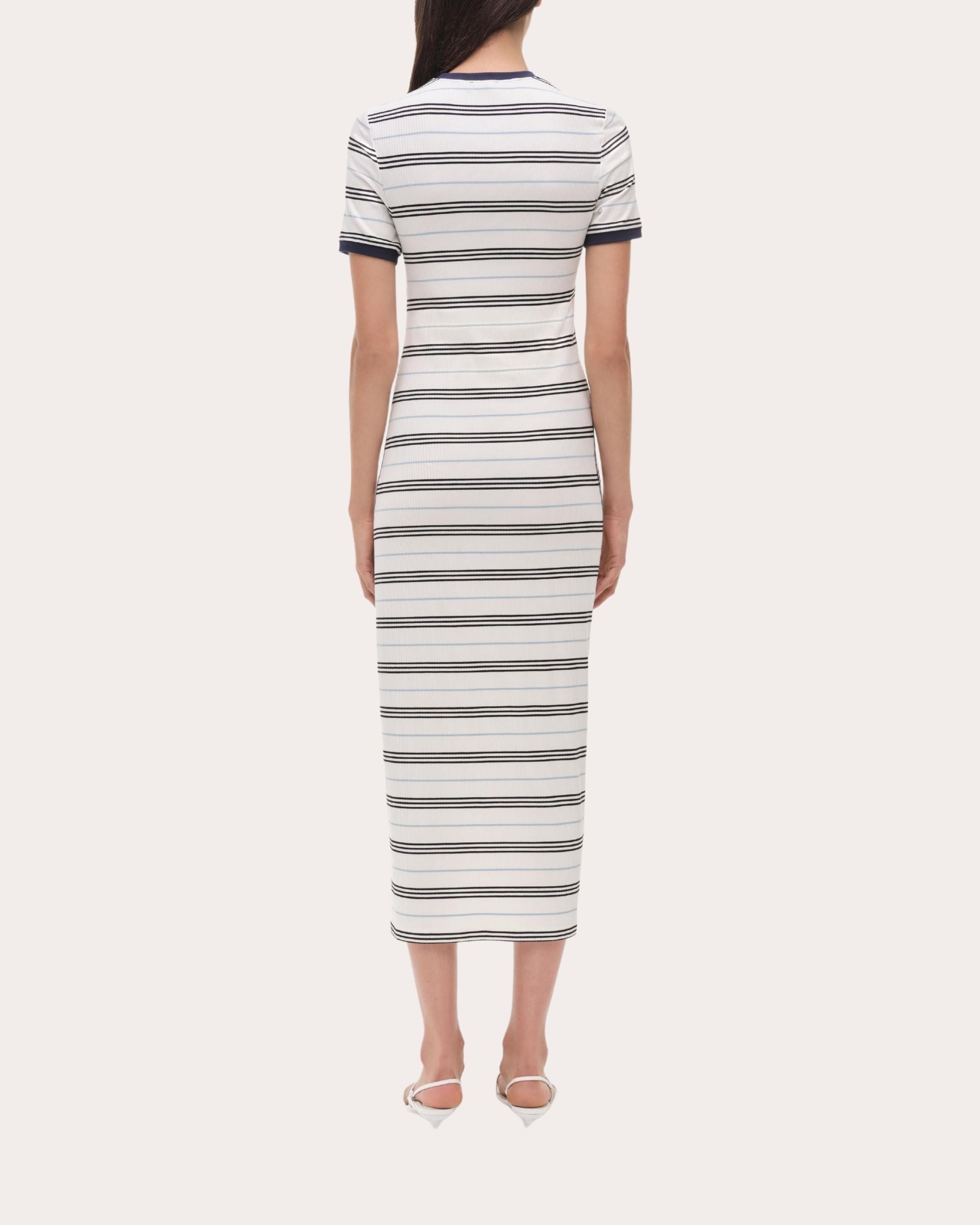 Shanna Stripe Knit Ruched Midi Dress - 2