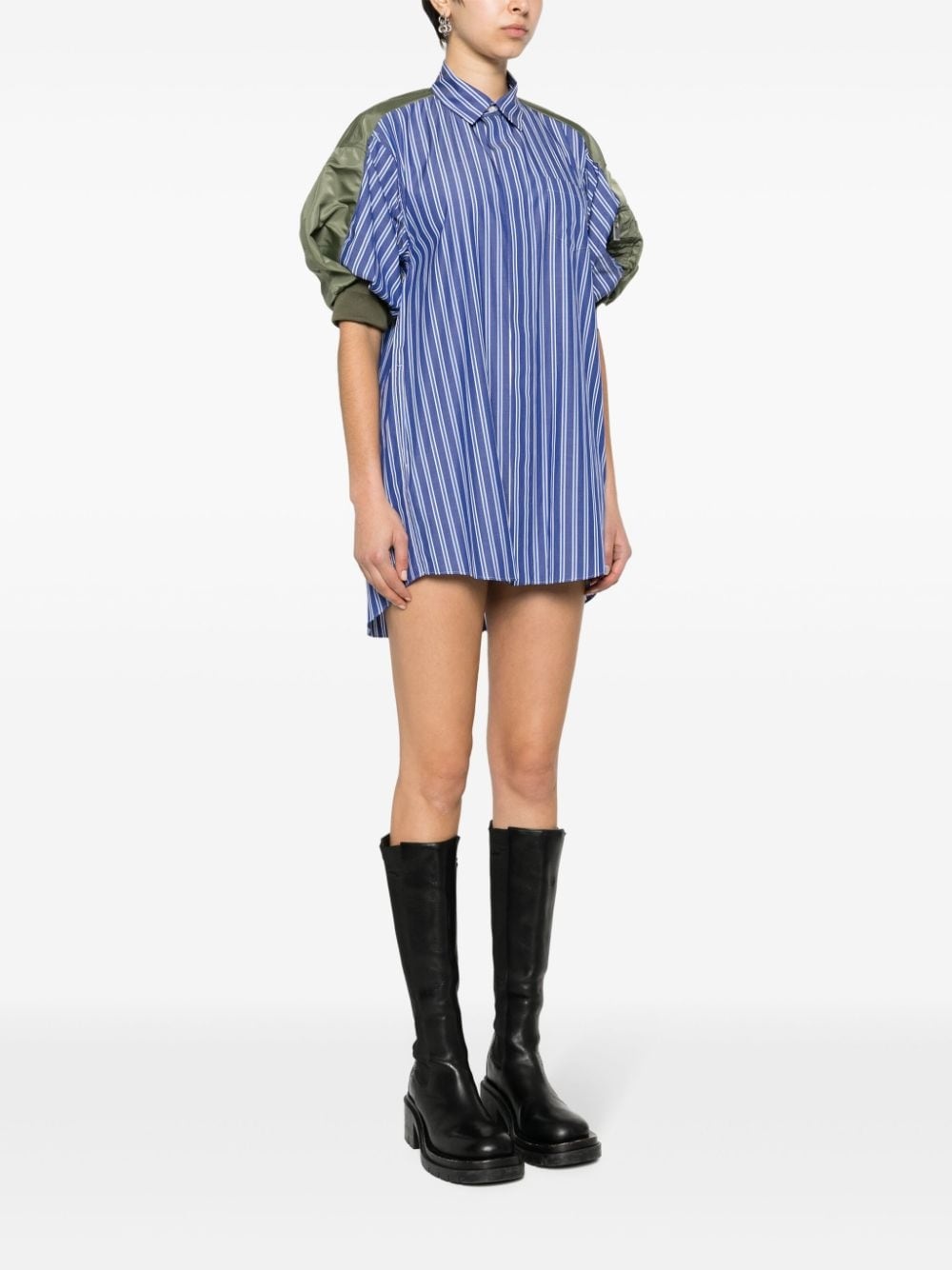 panelled striped minidress - 3