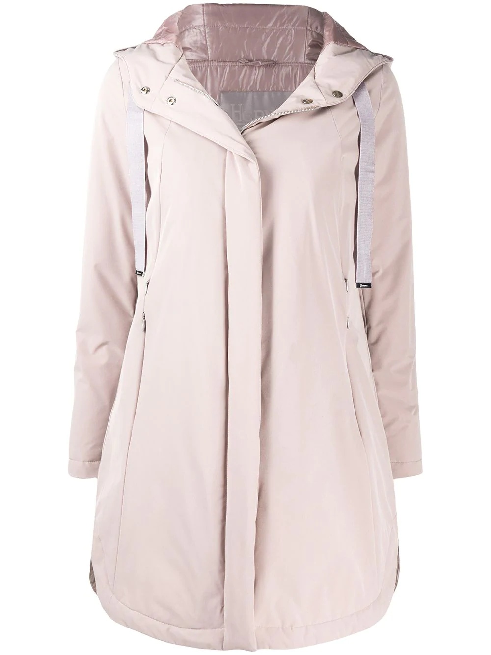 drawstring-hood midi raincoat - 1