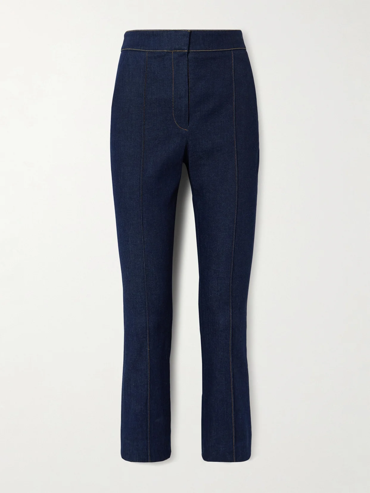 Tani Cropped Topstitched Straight-leg Jeans - 1