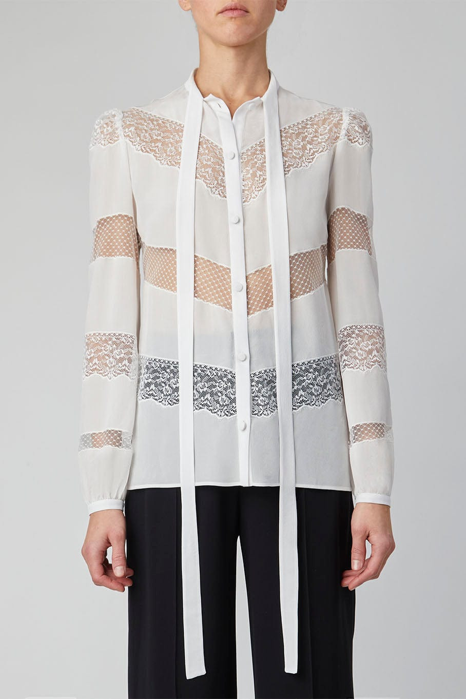 Crepe De Chine Lace Shirt - 2