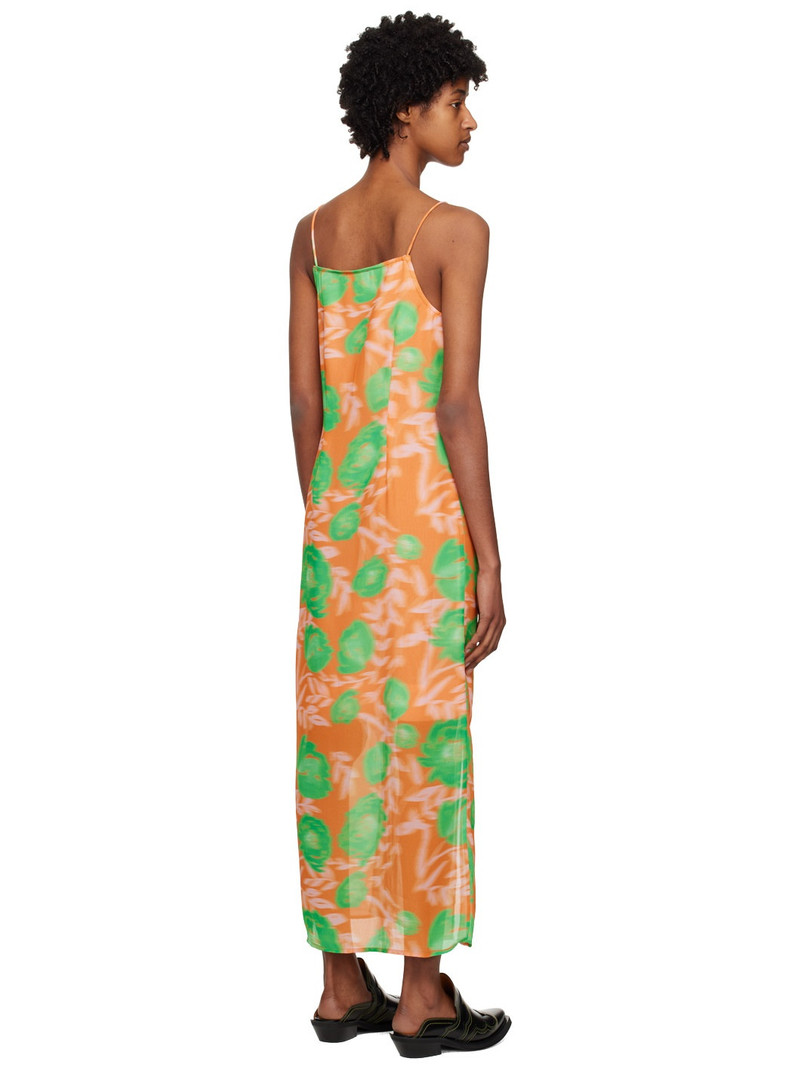 Orange Printed Slip Midi Dress 3
