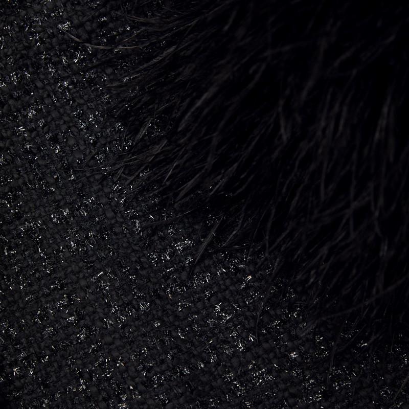 black boucle feather mini dress SELF-PORTRAIT Feather-trimmed bouclé minidress – Petite Chérie