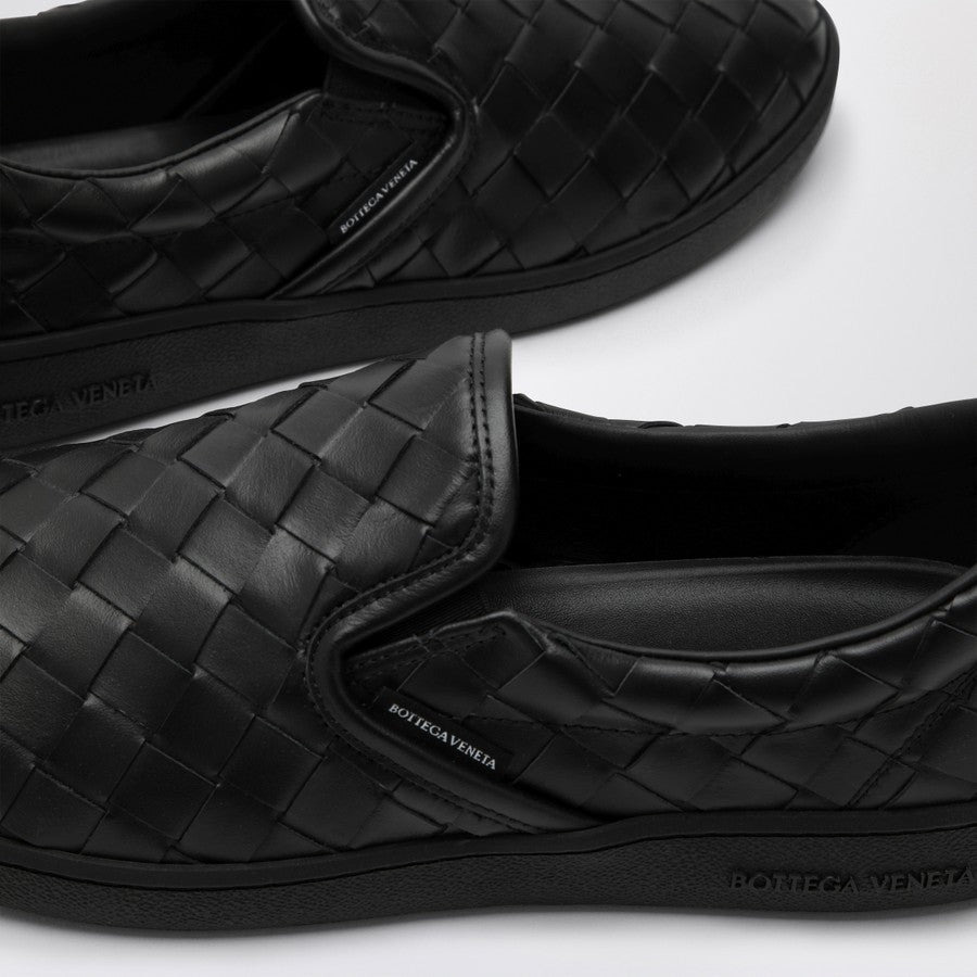 Bottega Veneta Men Sawyer Black Slip-On Sneaker In Intrecciato - 5