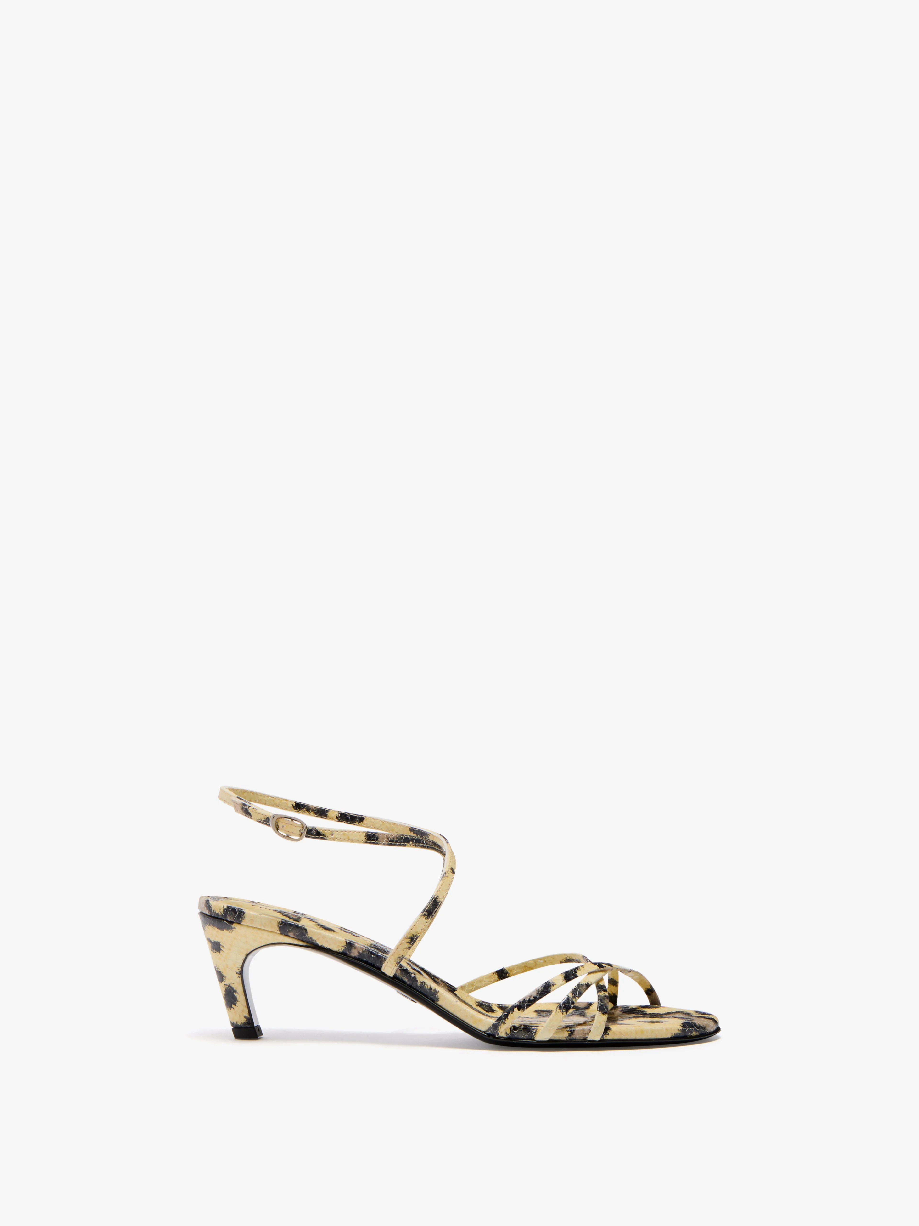 Uma Ankle Strap Sandals in Embossed Python - 1