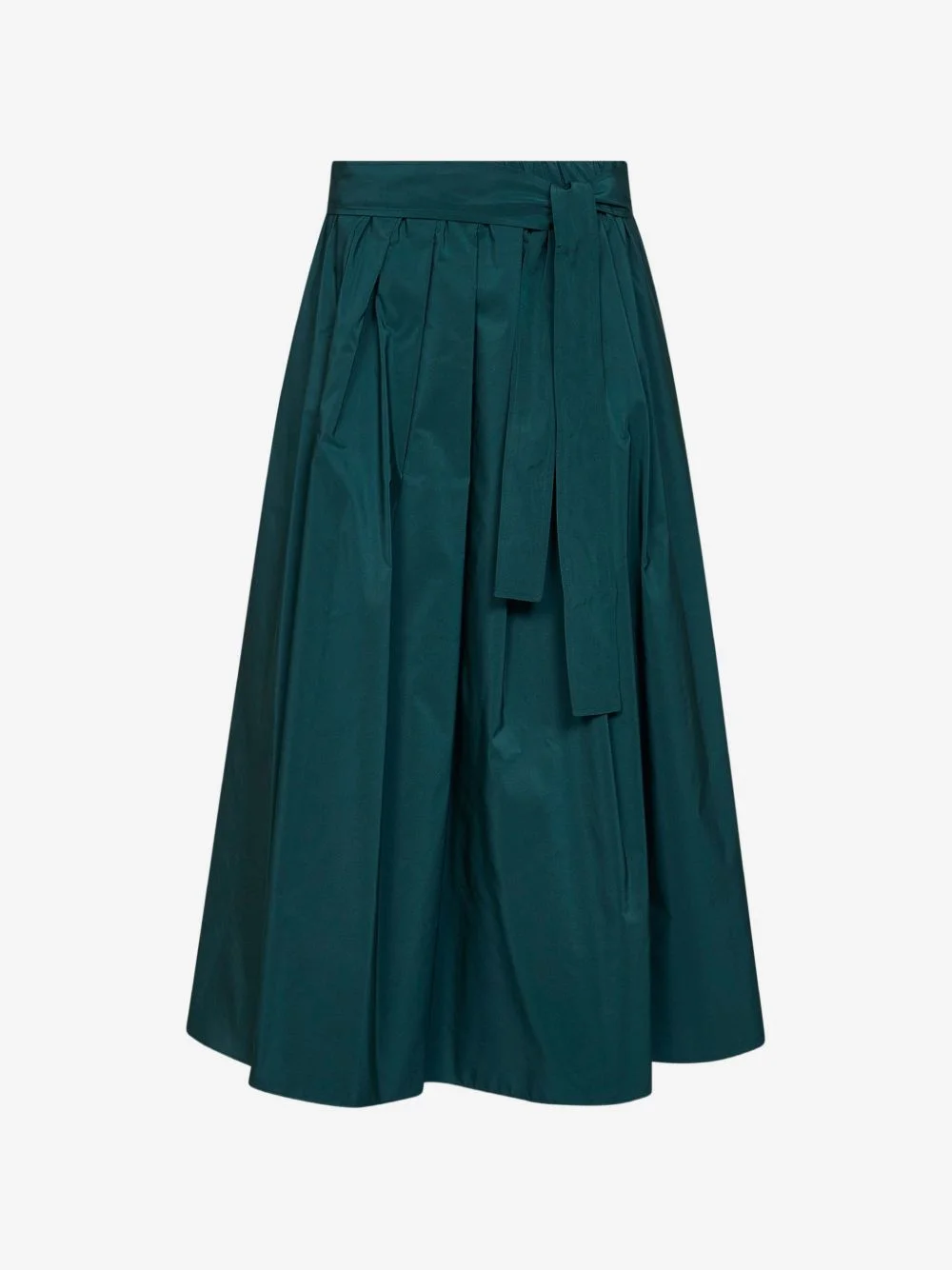 Alpaca belted midi pleated skirt - 1