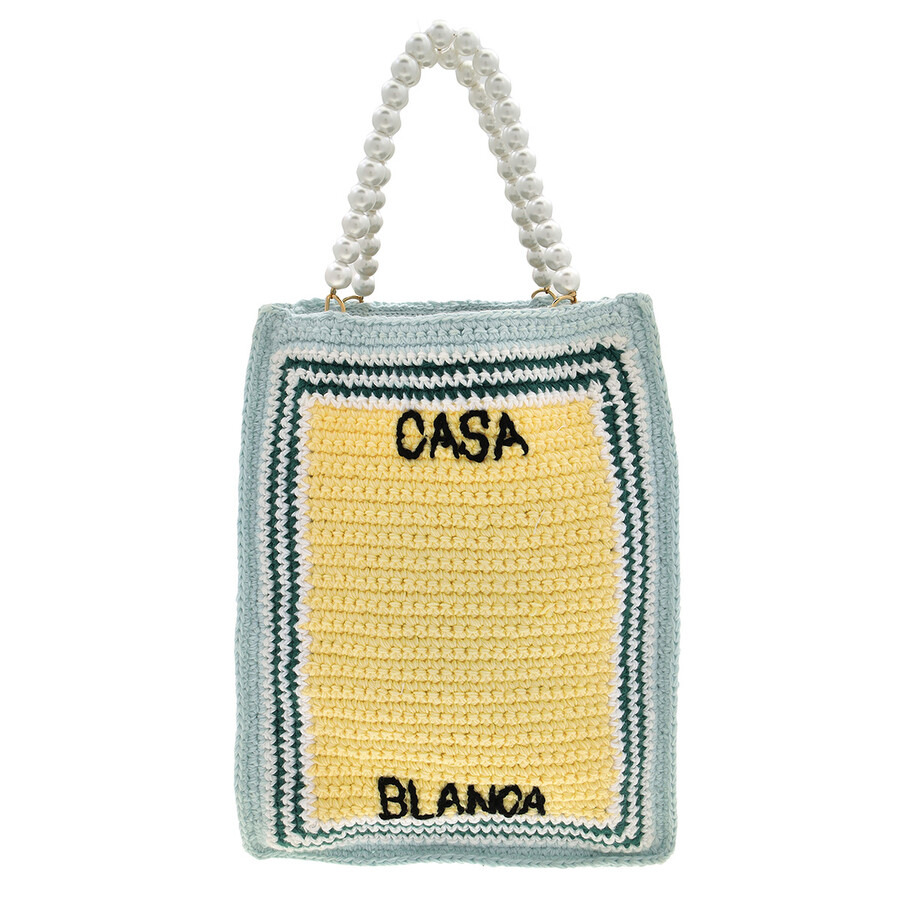 Casablanca Crochet Tote Bag With Embroidered Logo - 4