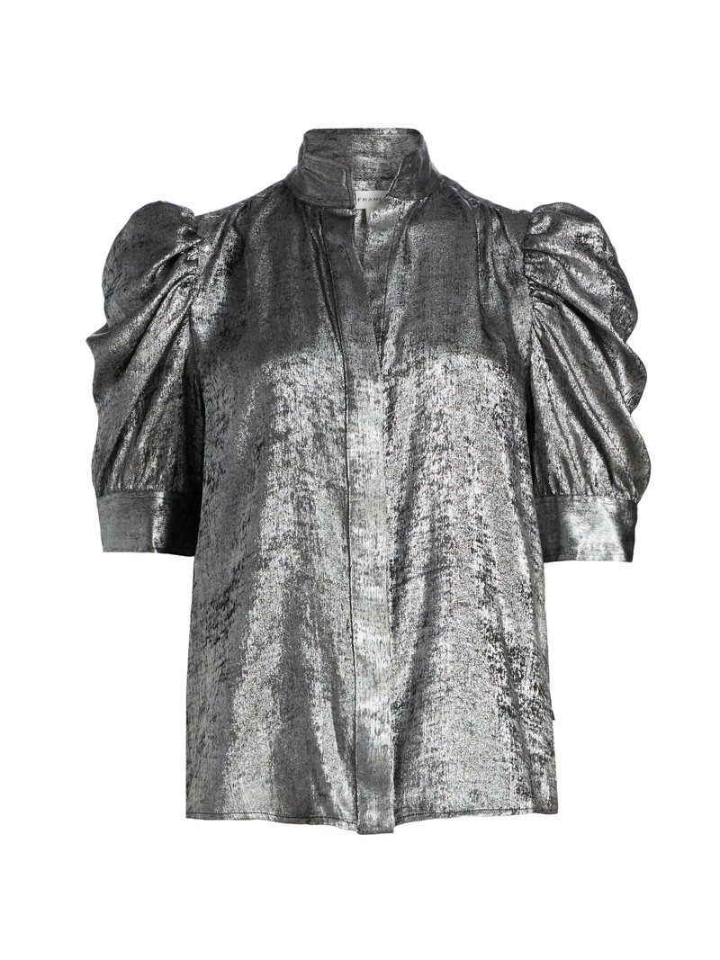 Women's The Shiny Gillian Blouse - Gunmetal 1