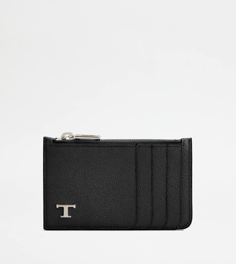 CREDIT CARD HOLDER IN LEATHER - BLACK 1