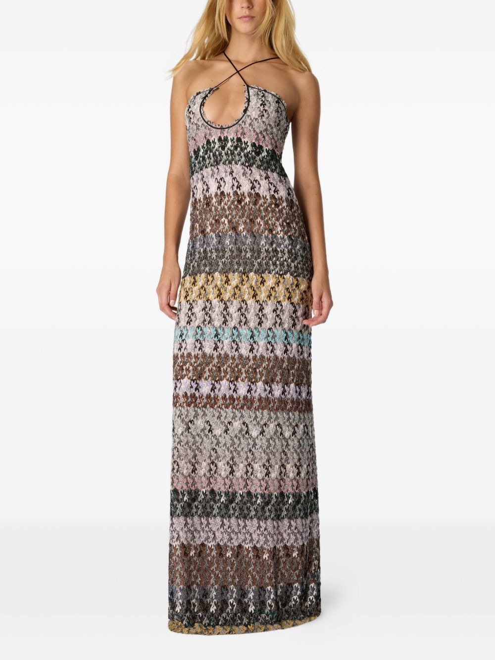 crossover patterned maxi dress - 2