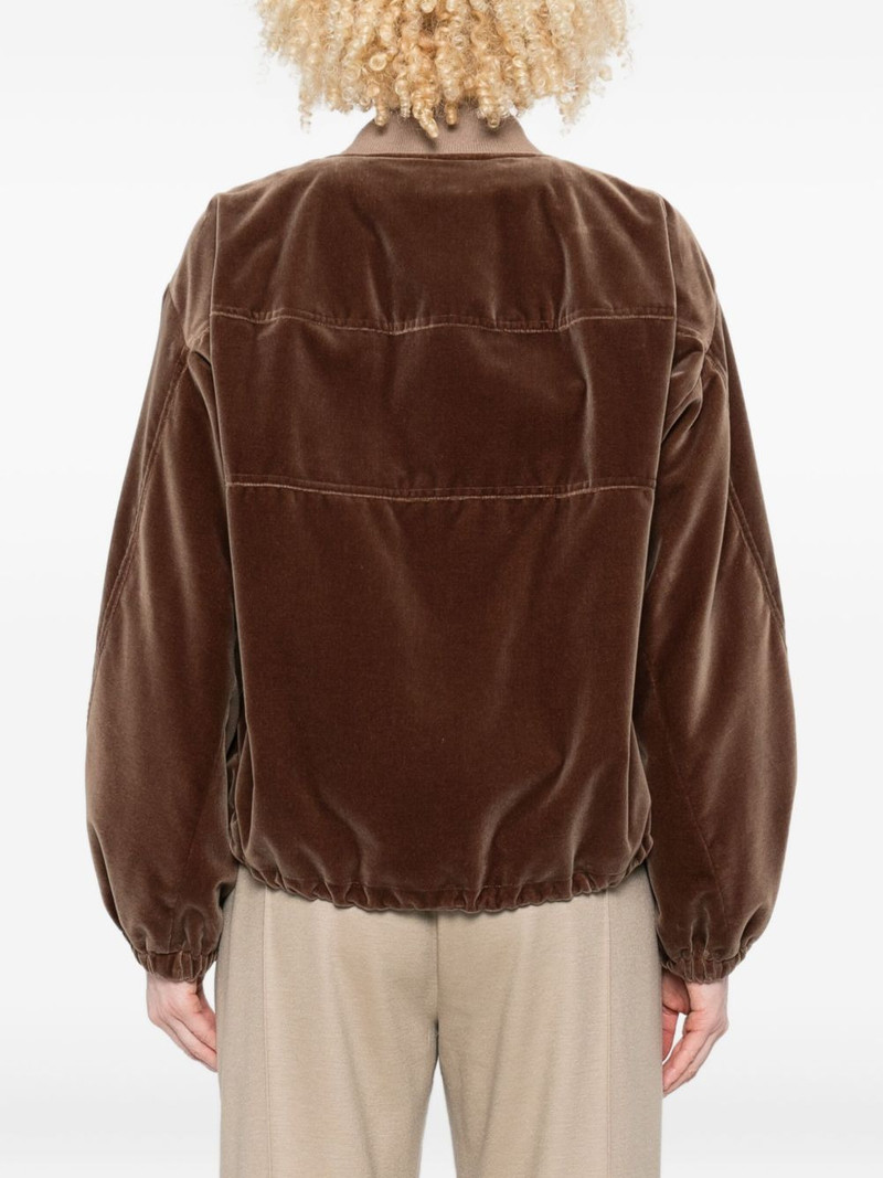 velvet zip-up bomber jacket 4