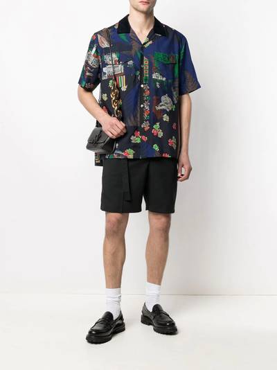 sacai mixed-print cotton shirt outlook