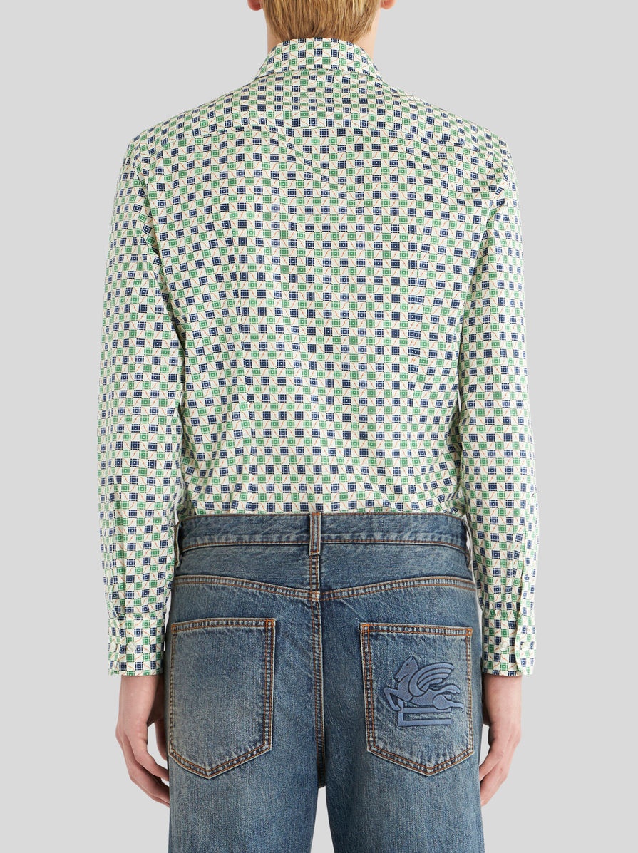 MICRO GEOMETRIC PATTERN SHIRT - 4