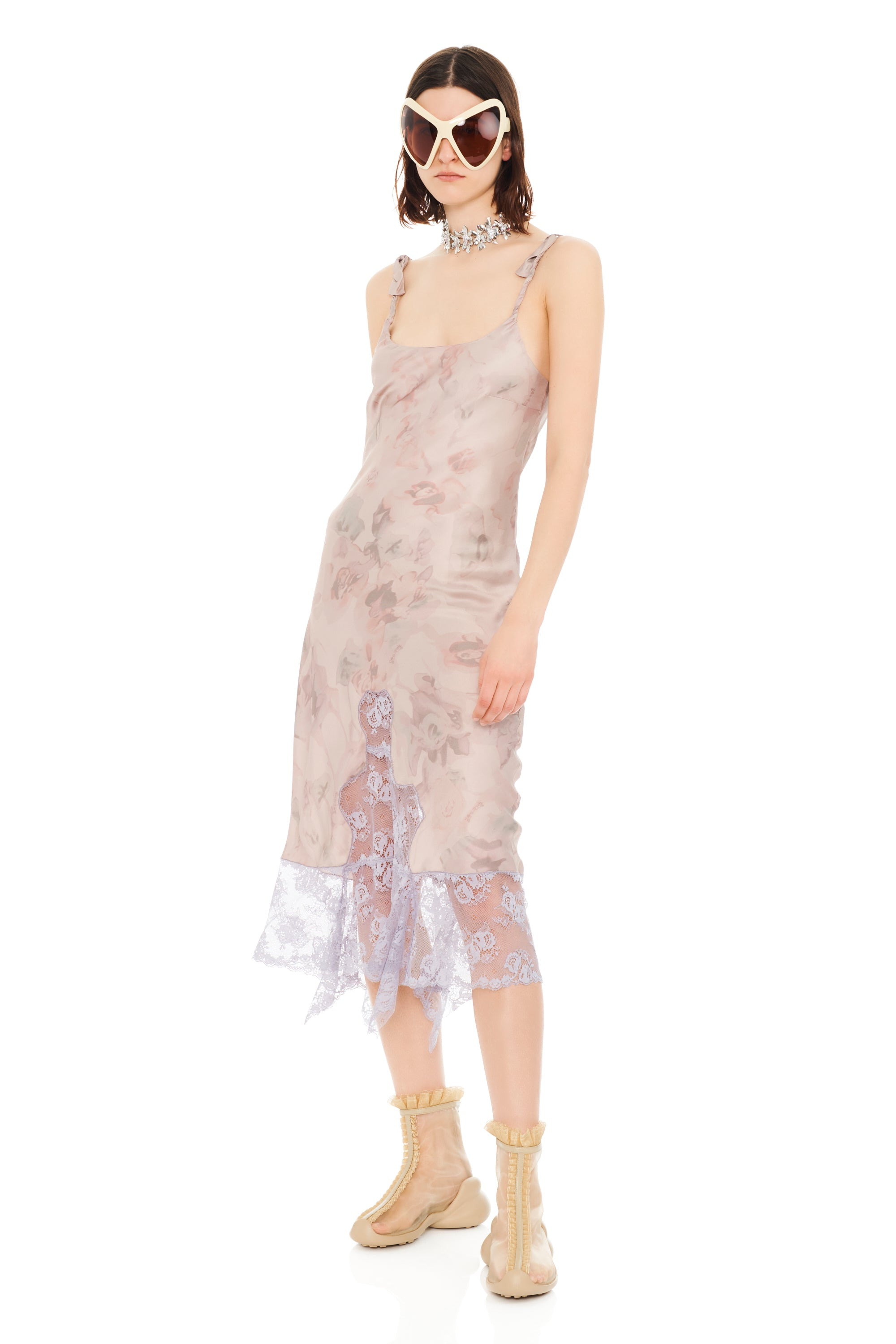 BEIGE WATERCOLOR ROSES CYPRESS DRESS - 2